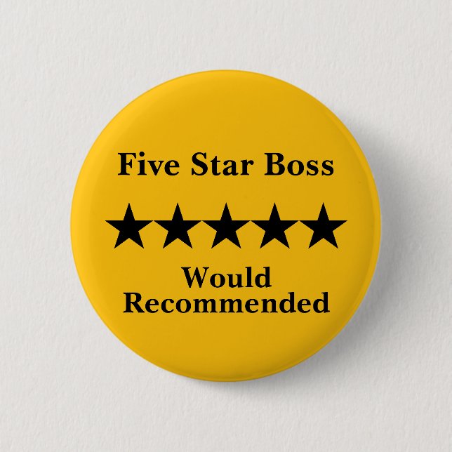 Five Star Boss Button Badge Recommended (Devant)
