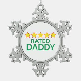 Five Star Daddy Schneeflocken Zinn-Ornament