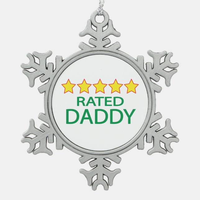 Five Star Daddy Schneeflocken Zinn-Ornament (Vorderseite)