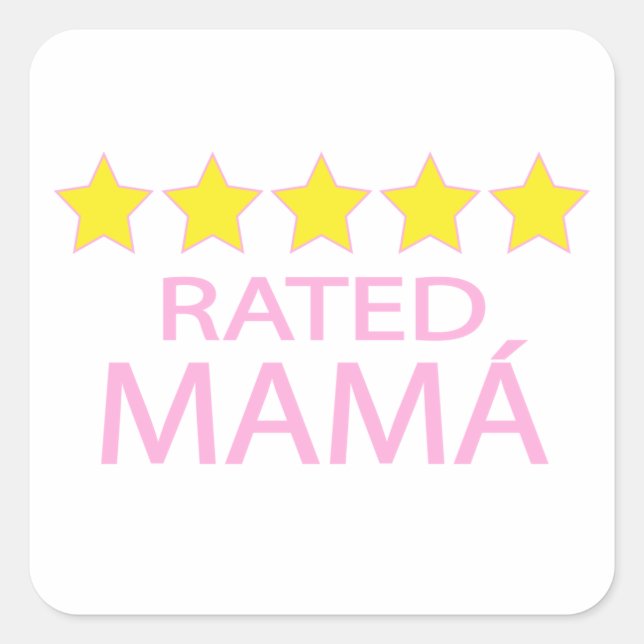 Five Star Mamá Quadratischer Aufkleber (Vorderseite)