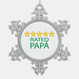 Five Star Papa Schneeflocken Zinn-Ornament