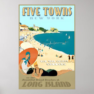 Five Towns Long Island New York South Shore Strand Poster