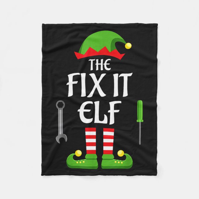 Fix It Elf Family Matching Group Christmas  Fleecedecke (Vorderseite)
