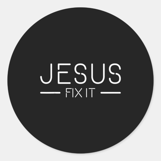 Fix It Jesus Funny Christian Fashion  Runder Aufkleber (Vorderseite)