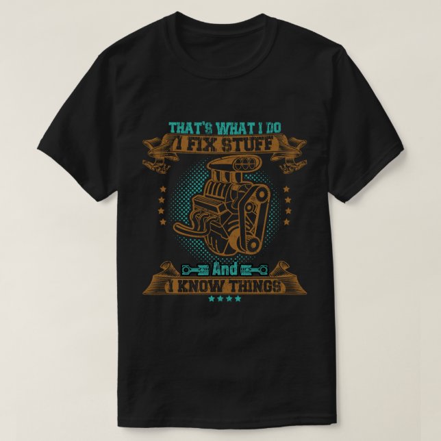 Fix Stuff Mechanic Vintage Engine Tee (Design vorne)