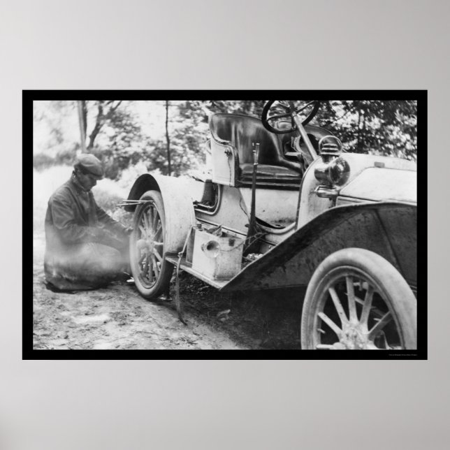 Fixation d'un pneu plat sur un tableau de bord 190 (Devant)