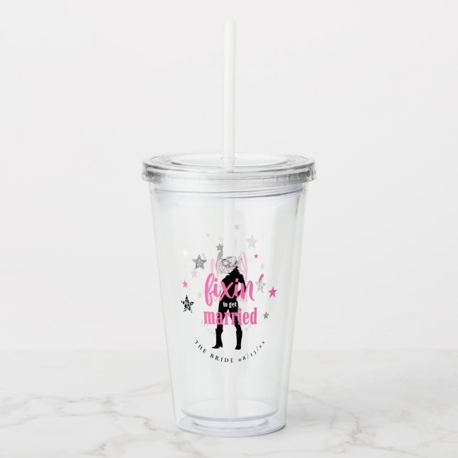 Fixin' The Bride Disco Bachelorette ID925 Acryltrinkbecher (Vorderseite)