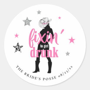 Fixin' The Posse Disco Junggesellinnen-Abschied ID Runder Aufkleber