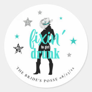Fixin' The Posse Disco Junggesellinnenabschied Tür Runder Aufkleber