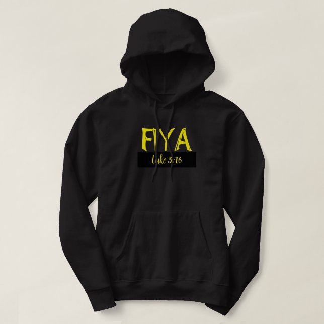 Fiya Black & Gelb Hoodie (nur vorne) (Design vorne)