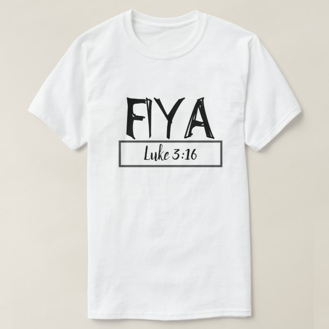 Fiya, weiß und schwarz T-Shirt (Design vorne)