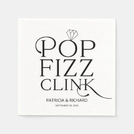 Fizz Clink Engagement Party für Schwarz und Weiß-P Serviette