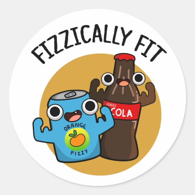 Fizzisch Fit Funny Fizzy Cola Pub Runder Aufkleber (Vorderseite)