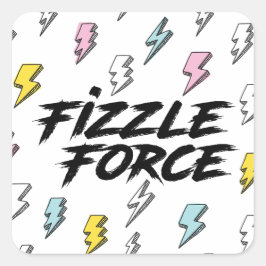 Fizzle Force Lightning Quadratischer Aufkleber