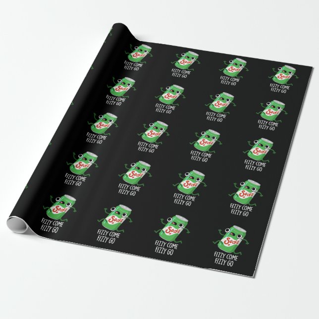 Fizzy Come Fizzy Go Funny Soda Pop Pub Dark BG Geschenkpapier (Ungerollt)