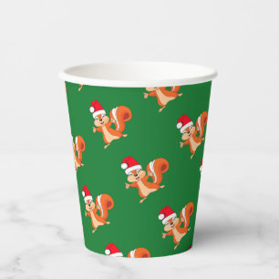 Fizzy das spielerische Eichhörnchen bei Weihnachts Pappbecher