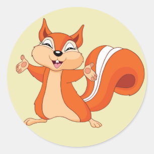 Fizzy das spielerische Eichhörnchen Runder Aufkleber