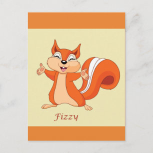 Fizzy die spielerische Eichhörnchen-Postkarte Postkarte
