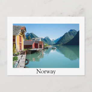 Fjæ Land et fjord, Norvège carte postale frontière