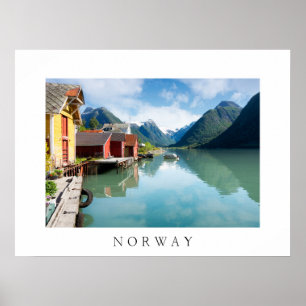 Fjaerlandsfjord Fjordlandschaft in Norwegen Poster