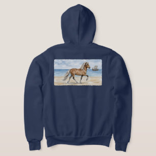 Fjara Isländisches Pferd Aquarell am Strand  Hoodie