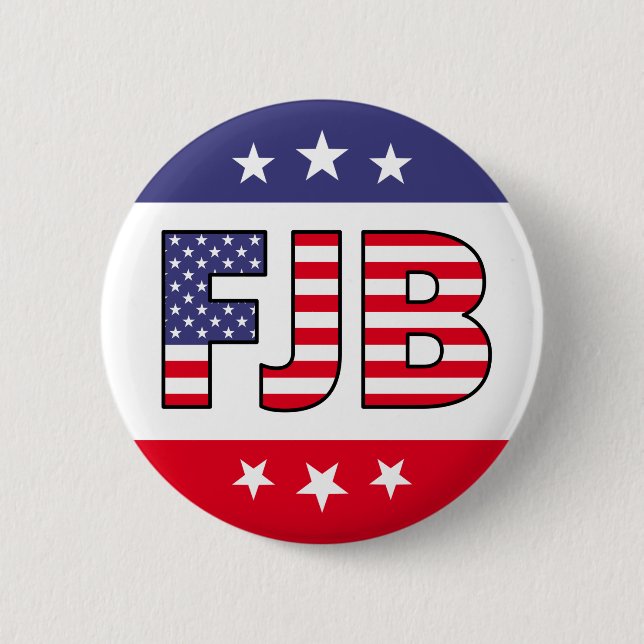 FJB Anti Biden pro Trump amerikanische Flagge Button (Vorderseite)