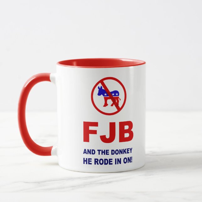 FJB und der Esel, in den er gereist ist! Tasse (Links)