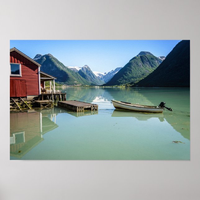 Fjord-Landschaft in Norwegen-Plakat Poster (Vorne)