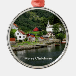 Fjord-Weihnachtsverzierung Silbernes Ornament