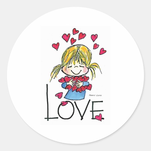 FL-004 Große Liebe Runder Aufkleber (Vorderseite)