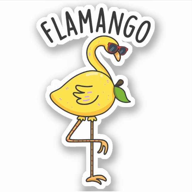 Fla-mango Funny Flamingo Pun Aufkleber (Vorderseite)
