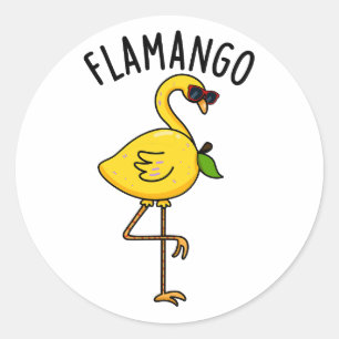Fla-mango Funny Flamingo Pun Runder Aufkleber
