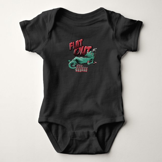 Flach ausgestreckter Eidechse Baby Strampler (Vorderseite)