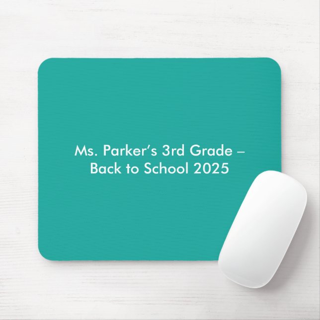 Flach Türkiser Hintergrund – Back-to-School-Textur Mousepad (Mit Mouse)