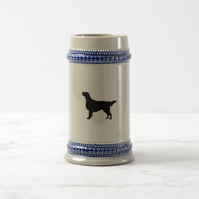 Flach-Überzogene Retriever-Silhouette-Liebe-Hunde Bierglas (Mittel)