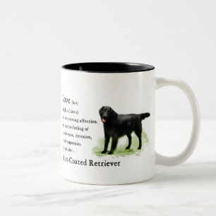 Flach-Überzogener Retriever-Kunst-Druck Zweifarbige Tasse