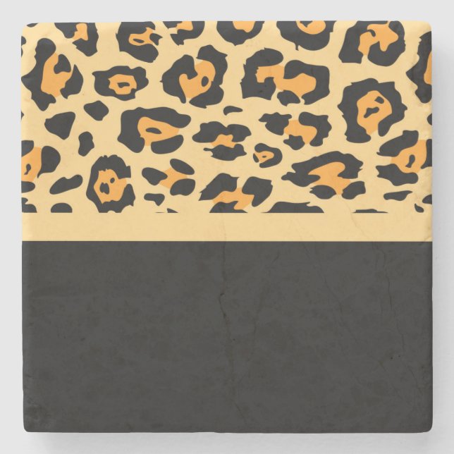 Flachband und Leopard Steinuntersetzer (Vorderseite)