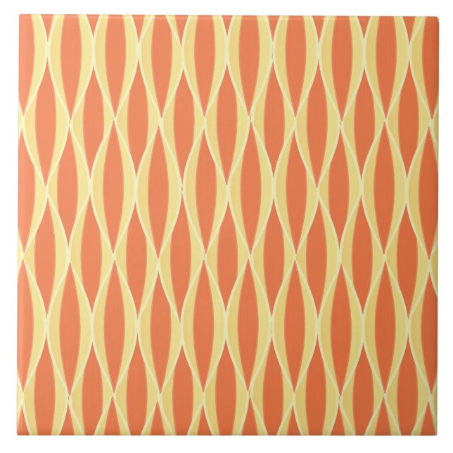 Flachbanddruck Mitte des Jahrhunderts - orange und Fliese (Vorderseite)