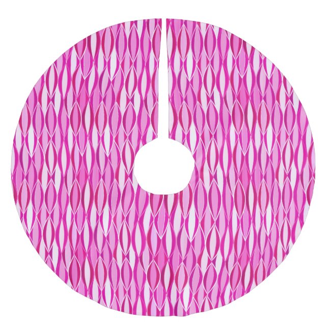 Flachbanddruck Mitte des Jahrhunderts - orchid und Polyester Weihnachtsbaumdecke (Vorderseite)