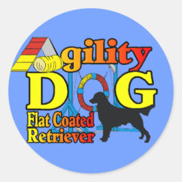 Flachbeschichtete Retriever-Agility-Geschenke Runder Aufkleber