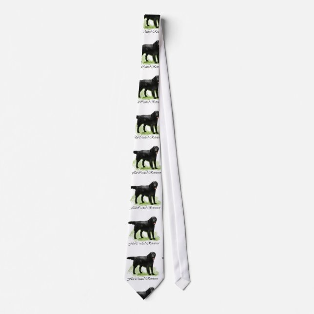Flachbeschichtete Retriever Art Krawatte (Vorderseite)
