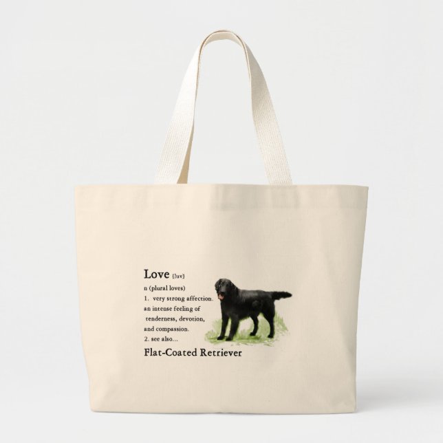 Flachbeschichtete Retriever Art Print Jumbo Stoffbeutel (Vorne)
