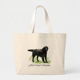 Flachbeschichtete Retriever Art Print Jumbo Stoffbeutel