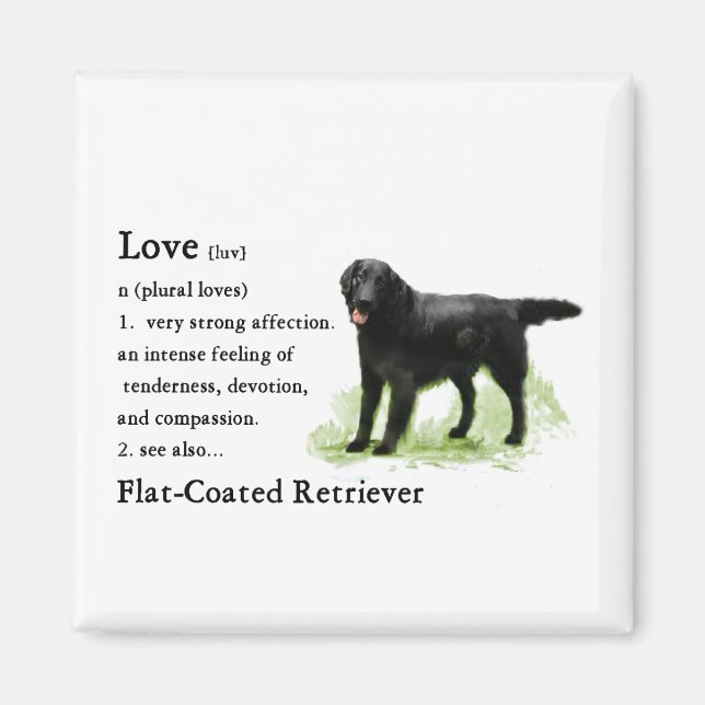 Flachbeschichtete Retriever Art Print Magnet (Vorne)