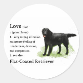 Flachbeschichtete Retriever Art Print Runder Aufkleber