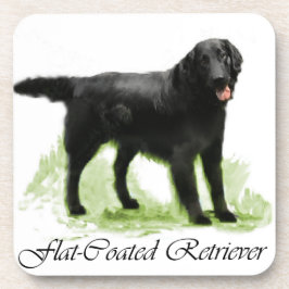 Flachbeschichtete Retriever Kunstgeschenke Getränkeuntersetzer
