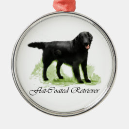 Flachbeschichtete Retriever Kunstgeschenke Silbernes Ornament