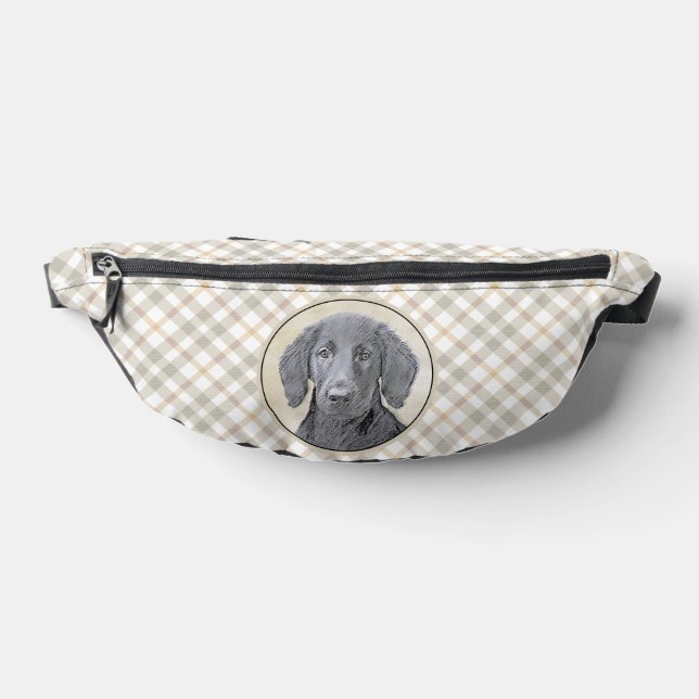 Flachbeschichtete Retriever-Malerei Schwarze Haust Bauchtasche (Ablage )