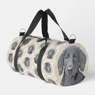 Flachbeschichtete Retriever-Malerei Schwarze Haust Duffle Bag
