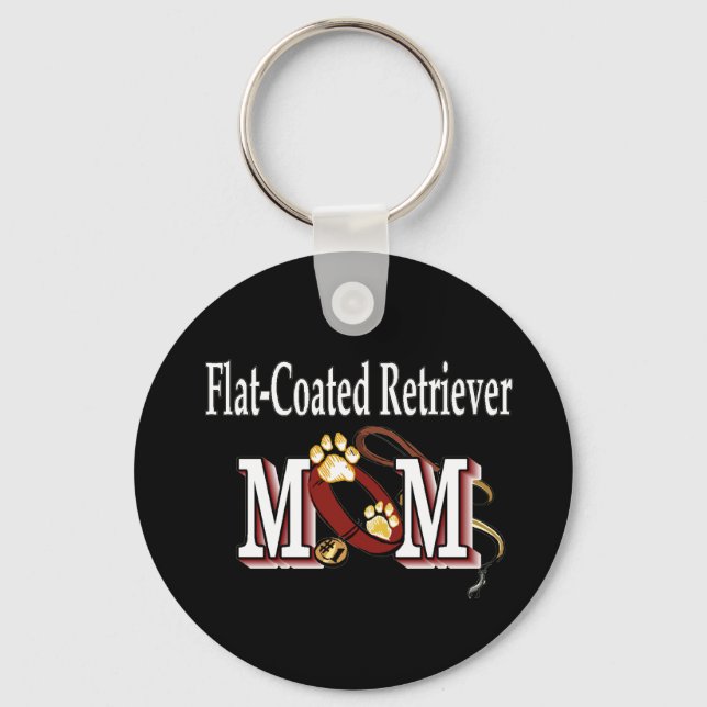 Flachbeschichtete Retriever-Mama Geschenke Schlüsselanhänger (Vorderseite)